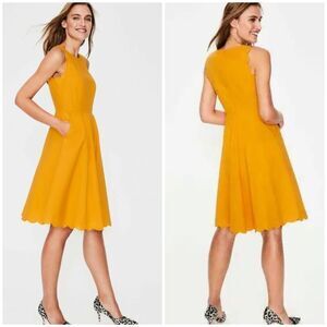 Boden Womens Yellow Ochre Judith Sleeveless Fit & Flare Dress size 8L